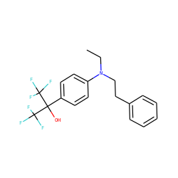 CCN(CCc1ccccc1)c1ccc(C(O)(C(F)(F)F)C(F)(F)F)cc1 ZINC000035983441