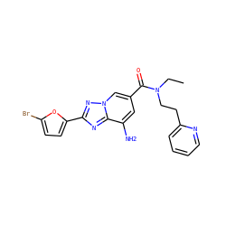 CCN(CCc1ccccn1)C(=O)c1cc(N)c2nc(-c3ccc(Br)o3)nn2c1 ZINC000026981960