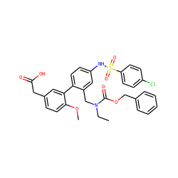 CCN(Cc1cc(NS(=O)(=O)c2ccc(Cl)cc2)ccc1-c1cc(CC(=O)O)ccc1OC)C(=O)OCc1ccccc1 ZINC000066074232