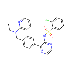 CCN(Cc1ccc(-c2nccnc2NS(=O)(=O)c2ccccc2Cl)cc1)c1ccccn1 ZINC000118912172