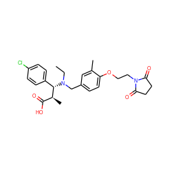 CCN(Cc1ccc(OCCN2C(=O)CCC2=O)c(C)c1)[C@@H](c1ccc(Cl)cc1)[C@@H](C)C(=O)O ZINC000225131755