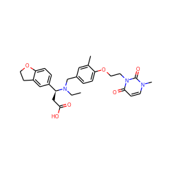 CCN(Cc1ccc(OCCn2c(=O)ccn(C)c2=O)c(C)c1)[C@@H](CC(=O)O)c1ccc2c(c1)CCO2 ZINC000225150339