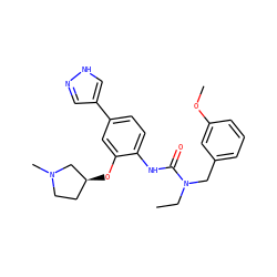 CCN(Cc1cccc(OC)c1)C(=O)Nc1ccc(-c2cn[nH]c2)cc1O[C@H]1CCN(C)C1 ZINC000095585894