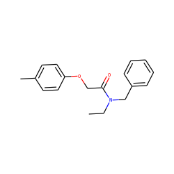 CCN(Cc1ccccc1)C(=O)COc1ccc(C)cc1 ZINC000049535284