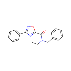 CCN(Cc1ccccc1)C(=O)c1nc(-c2ccccc2)no1 ZINC000072118376