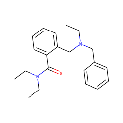 CCN(Cc1ccccc1)Cc1ccccc1C(=O)N(CC)CC ZINC000013862493