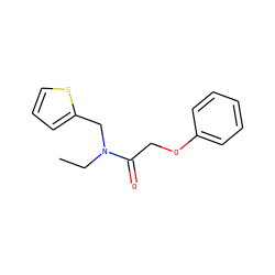 CCN(Cc1cccs1)C(=O)COc1ccccc1 ZINC000078925498