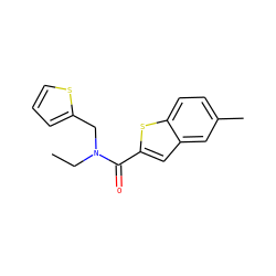 CCN(Cc1cccs1)C(=O)c1cc2cc(C)ccc2s1 ZINC001353919022