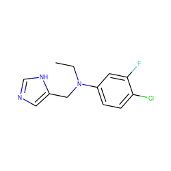 CCN(Cc1cnc[nH]1)c1ccc(Cl)c(F)c1 ZINC000096177551