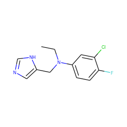 CCN(Cc1cnc[nH]1)c1ccc(F)c(Cl)c1 ZINC000043194986