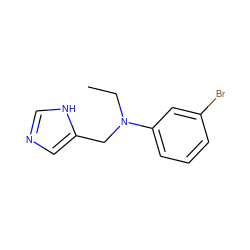 CCN(Cc1cnc[nH]1)c1cccc(Br)c1 ZINC000096177540