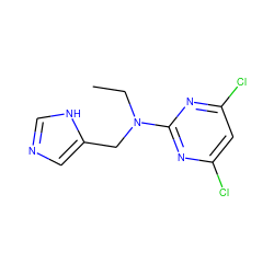 CCN(Cc1cnc[nH]1)c1nc(Cl)cc(Cl)n1 ZINC000096177537
