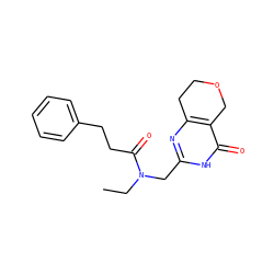 CCN(Cc1nc2c(c(=O)[nH]1)COCC2)C(=O)CCc1ccccc1 ZINC000096283601