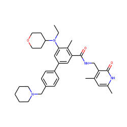 CCN(c1cc(-c2ccc(CN3CCCCC3)cc2)cc(C(=O)NCc2c(C)cc(C)[nH]c2=O)c1C)C1CCOCC1 ZINC000205710253