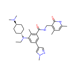 CCN(c1cc(-c2cnn(C)c2)cc(C(=O)NCc2c(C)cc(C)[nH]c2=O)c1C)[C@H]1CC[C@H](N(C)C)CC1 ZINC000473245134