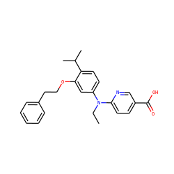 CCN(c1ccc(C(C)C)c(OCCc2ccccc2)c1)c1ccc(C(=O)O)cn1 ZINC000066112572