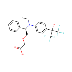 CCN(c1ccc(C(O)(C(F)(F)F)C(F)(F)F)cc1)[C@@H](COCC(=O)O)c1ccccc1 ZINC000038149647