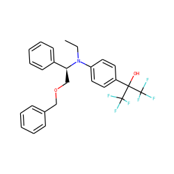 CCN(c1ccc(C(O)(C(F)(F)F)C(F)(F)F)cc1)[C@@H](COCc1ccccc1)c1ccccc1 ZINC000038149605