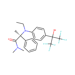 CCN(c1ccc(C(O)(C(F)(F)F)C(F)(F)F)cc1)[C@](C)(C(=O)N(C)C)c1ccccc1 ZINC000038149617
