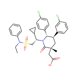 CCN(c1ccccc1)S(=O)(=O)C[C@H](C1CC1)N1C(=O)[C@@](C)(CC(=O)O)C[C@H](c2cccc(Cl)c2)[C@H]1c1ccc(Cl)cc1 ZINC000299823894