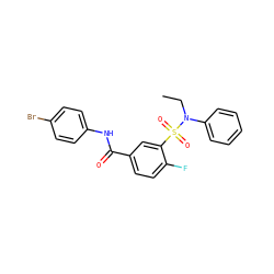 CCN(c1ccccc1)S(=O)(=O)c1cc(C(=O)Nc2ccc(Br)cc2)ccc1F ZINC000003022444