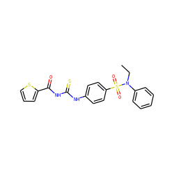 CCN(c1ccccc1)S(=O)(=O)c1ccc(NC(=S)NC(=O)c2cccs2)cc1 ZINC000000676968
