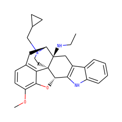CCN[C@@]12Cc3c([nH]c4ccccc34)[C@@H]3Oc4c(OC)ccc5c4[C@]31CCN(CC1CC1)[C@H]2C5 ZINC000028012144