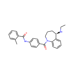 CCN[C@@H]1CCCN(C(=O)c2ccc(NC(=O)c3ccccc3C)cc2)c2ccccc21 ZINC000013757979