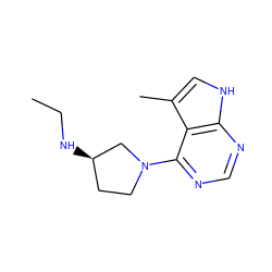 CCN[C@@H]1CCN(c2ncnc3[nH]cc(C)c23)C1 ZINC000053293816
