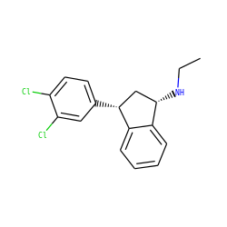 CCN[C@H]1C[C@@H](c2ccc(Cl)c(Cl)c2)c2ccccc21 ZINC000013835794