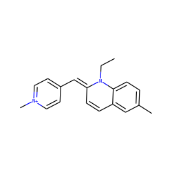 CCN1/C(=C/c2cc[n+](C)cc2)C=Cc2cc(C)ccc21 ZINC000015974250