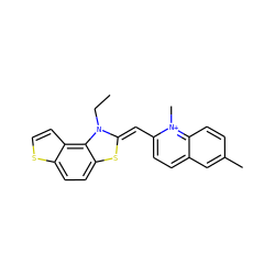 CCN1/C(=C/c2ccc3cc(C)ccc3[n+]2C)Sc2ccc3sccc3c21 ZINC000004535106