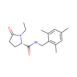 CCN1C(=O)CC[C@H]1C(=O)NCc1c(C)cc(C)cc1C ZINC000095566100