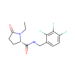 CCN1C(=O)CC[C@H]1C(=O)NCc1ccc(F)c(F)c1F ZINC000095565094
