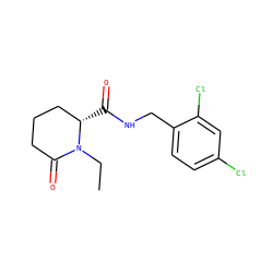 CCN1C(=O)CCC[C@@H]1C(=O)NCc1ccc(Cl)cc1Cl ZINC000043199832