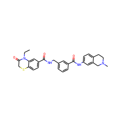 CCN1C(=O)CSc2ccc(C(=O)NCc3cccc(C(=O)Nc4ccc5c(c4)CN(C)CC5)c3)cc21 ZINC000167975608