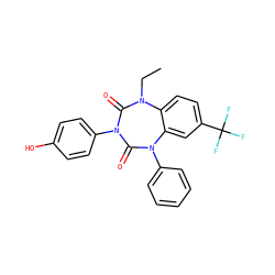 CCN1C(=O)N(c2ccc(O)cc2)C(=O)N(c2ccccc2)c2cc(C(F)(F)F)ccc21 ZINC000096928724