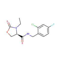 CCN1C(=O)OC[C@@H]1C(=O)NCc1ccc(F)cc1Cl ZINC000043199812