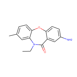 CCN1C(=O)c2cc(N)ccc2Oc2ccc(C)cc21 ZINC000005842632