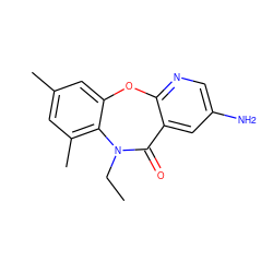 CCN1C(=O)c2cc(N)cnc2Oc2cc(C)cc(C)c21 ZINC000000013739