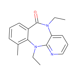 CCN1C(=O)c2cccc(C)c2N(CC)c2ncccc21 ZINC000000013186