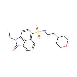 CCN1C(=O)c2cccc3c(S(=O)(=O)NCCC4CCOCC4)ccc1c23 ZINC000653737428