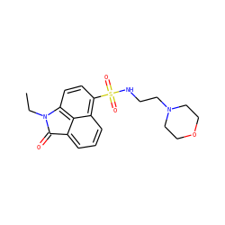 CCN1C(=O)c2cccc3c(S(=O)(=O)NCCN4CCOCC4)ccc1c23 ZINC000169308092