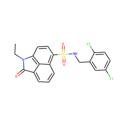 CCN1C(=O)c2cccc3c(S(=O)(=O)NCc4cc(Cl)ccc4Cl)ccc1c23 ZINC000169308111