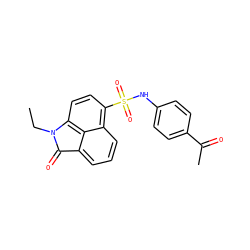 CCN1C(=O)c2cccc3c(S(=O)(=O)Nc4ccc(C(C)=O)cc4)ccc1c23 ZINC000169308098