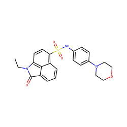 CCN1C(=O)c2cccc3c(S(=O)(=O)Nc4ccc(N5CCOCC5)cc4)ccc1c23 ZINC000169306596