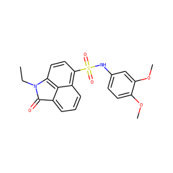 CCN1C(=O)c2cccc3c(S(=O)(=O)Nc4ccc(OC)c(OC)c4)ccc1c23 ZINC000169308104