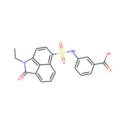CCN1C(=O)c2cccc3c(S(=O)(=O)Nc4cccc(C(=O)O)c4)ccc1c23 ZINC000008715843