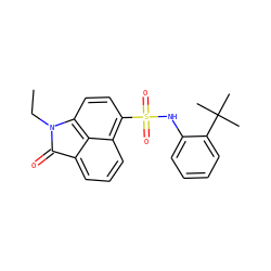 CCN1C(=O)c2cccc3c(S(=O)(=O)Nc4ccccc4C(C)(C)C)ccc1c23 ZINC000169308102