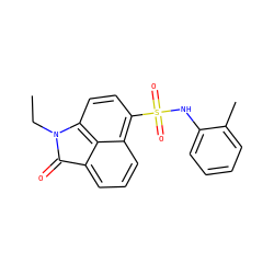 CCN1C(=O)c2cccc3c(S(=O)(=O)Nc4ccccc4C)ccc1c23 ZINC000001448659